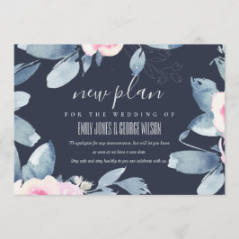 NAVY BLUSH BLUE BLUE FLORAL WEDRAME - NEUER PLAN EINLADUNG
