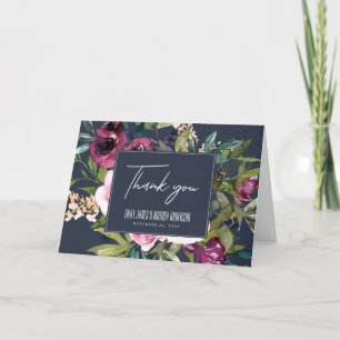 NAVY BLUSH BURGUNDY GREEN FLORAL BUNCH WEDING DANKESKARTE
