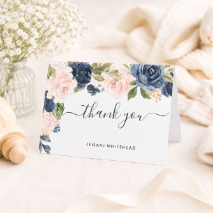 Navy Blush Floral Danke Baby Shower