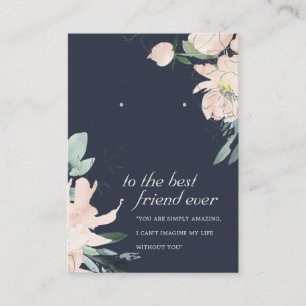 NAVY BLUSH FLORAL FRIEND GIFT EARRING DISPLAY CARD PLATZKARTE