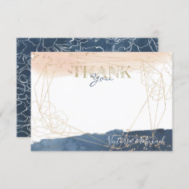 Navy Blush Gold Dankeschön Karte