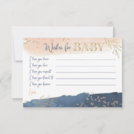 Navy Blush Gold wünscht sich Baby Einladung