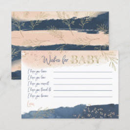 Navy Blush Gold wünscht sich Baby Einladung