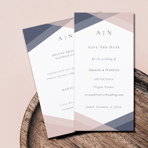 Navy Blush Modern Save the Date Hochzeit