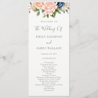 Navy Blush Wedding Program #NBC Programm