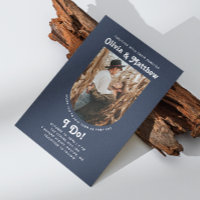 Navy Bogen Foto Retro Groovy Hochzeit