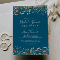 Navy Boho Wildblume Brautparty Tee Party
