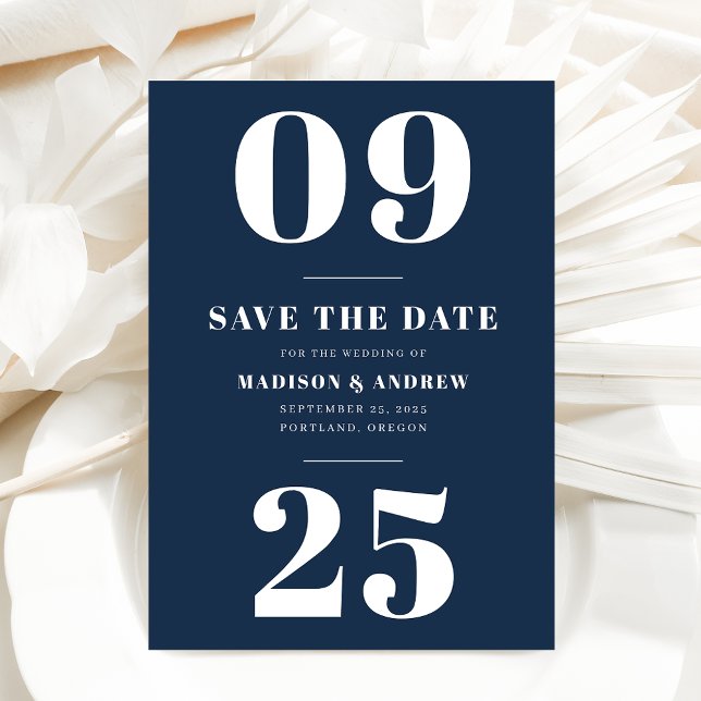 Navy Bold Typografy Save the Date (Von Creator hochgeladen)