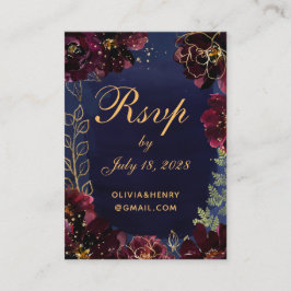 Navy Bordeaux Online-UAWG mit Details-Karte Visitenkarte