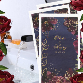 Navy Bordeaux Wedding Serviette