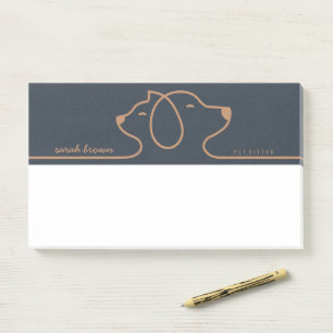 Navy Braun Groomer Pet Branding-Logo Post-it Klebezettel