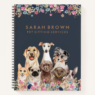 Navy Braun Süßer Hund Groomer Klein Bestseller Notizbuch