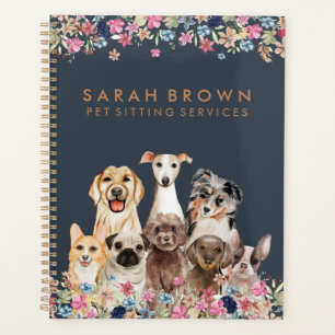 Navy Brown Niedlich Dog Groomer Small Business Planer