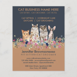 Navy Brown Niedlich Pet Cats Flyer