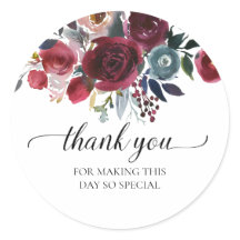 Navy Burgundy Floral Vielen Dank Brautparty Gefall