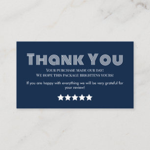 Navy Business danke hausgemachte Visitenkarte
