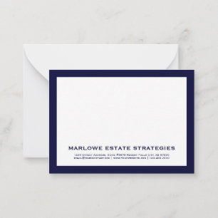 Navy-Business-Note-Card Mitteilungskarte