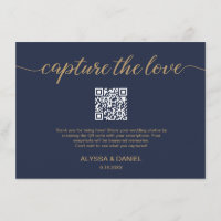Navy Capture the Liebe QR Code Hochzeit Foto Aktie