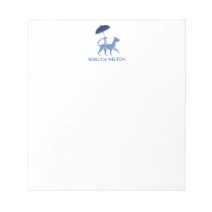 Navy Chinoiserie Cheetah Note Pad Notizblock
