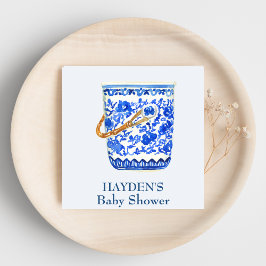 Navy Chinoiserie Ice Ecket Personalisiert Napoleon Serviette