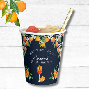 Navy Citrus Liebe im ersten Spritz-Brautparty Pappbecher