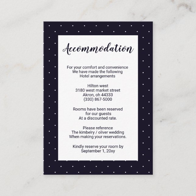 Navy Classic Monogram Wedding Card Begleitkarte (Vorderseite)