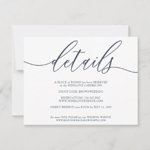 Navy Clean Details Einfache Hochzeit RSVP Karte