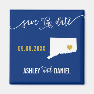 Navy Connecticut Wedding Speichern Sie die Datumsk Magnet