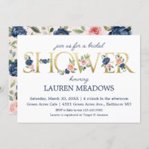 Navy & Coral Floral Brautparty