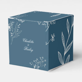 Navy Corner Floral Boho Wedding Geschenkschachtel