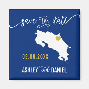 Navy Costa Rica Hochzeit Speichern Sie die Datumsk Magnet