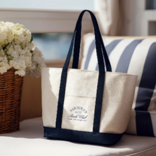 Navy & Cream Bach Club Junggesellinnen-Wochenende Tragetasche