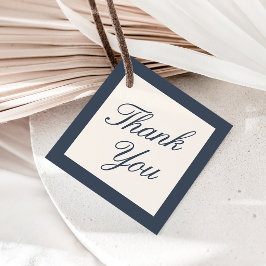 Navy & Cream Klassische Schrift Hochzeit Geschenkanhänger