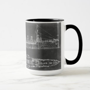 Navy Cruiser Blueprint Tasse