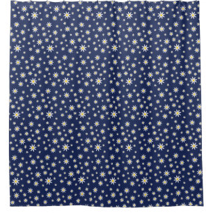Navy Daisy Duschvorhang