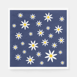 Navy Daisy Paper Napkins Serviette