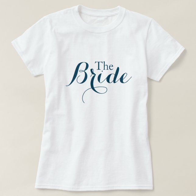 Navy der T - Shirt der Braut (Design vorne)
