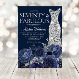 Navy Diamond Dress 70 Fabelhaft 70. Geburtstag Einladung