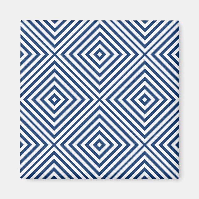 Navy Diamond Zickzack Magnet (Vorne)