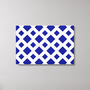 Navy Diamonds in Weiß Leinwanddruck