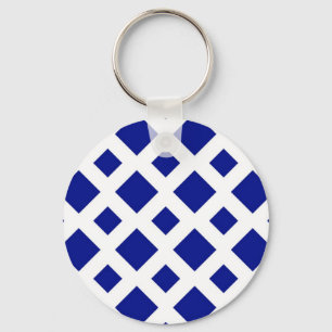 Navy Diamonds in Weiß Schlüsselanhänger