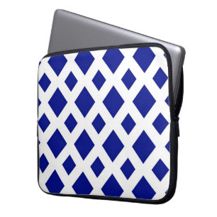 Navy Diamonds on White Laptopschutzhülle