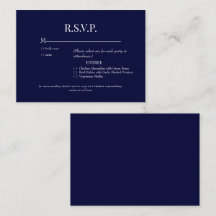 Navy Dinner Options Wedding RSVP