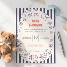 Navy Dog Cat Bakery Baby Shower