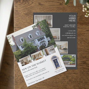 Navy-Door-Aquarell-Immobilienmakler-Angebot Flyer