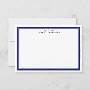 Navy Double Frame Modern Stationer Note Card Einladung
