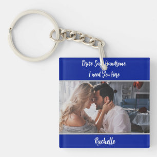 Navy Drive Sicheres Foto Geschenk für Ehemänner Schlüsselanhänger
