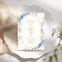 Navy Dusty Blue Floral Spring Bloom Wedding
