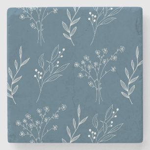Navy-Ecke Blumen Boho-Hochzeit Steinuntersetzer