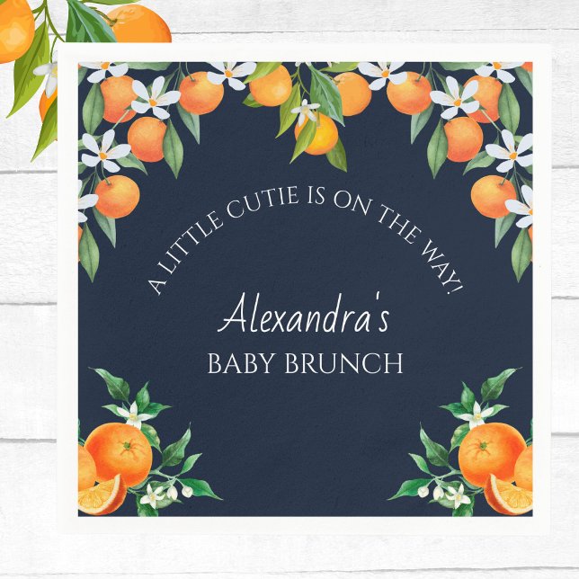Navy Eine kleine Süsse Orange Citrus Baby Brunch Serviette (Von Creator hochgeladen)